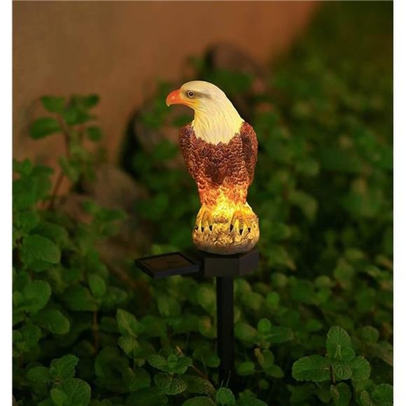 Eagle Figurine Garden Solar Stake Light Solar Eagle Lights Outdoor Decorative - Picture 3 of 6